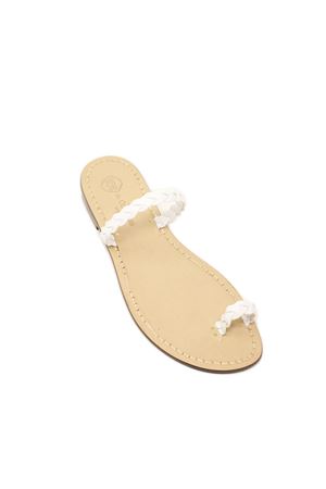 Capri sandals with braid and big toe Da Costanzo | TRECCINACAPRESEALLUCEBIANCO